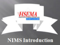 Cover of presentation with text HSEMA NIMS 